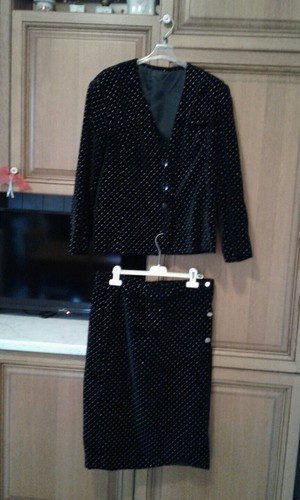 Donna completo velluto nero - completo,