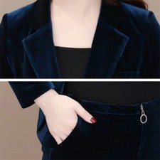 Donna Velluto Giacca Pantaloni